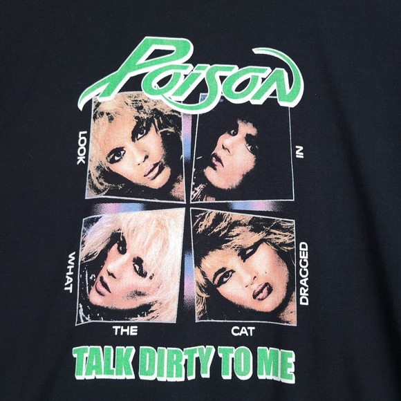 Vintage Poison T Shirt Womens Medium Talk Dirty To Me Concert Band Paper tag - Picture 6 of 13